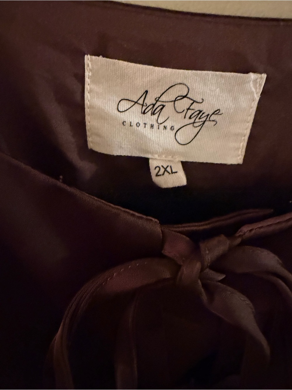 Ada Faye Clothing Bexley Brown Long Sleeve Maxi Dress size 2XL elastic Waist-G - Picture 8 of 8